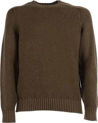Circolo 1901 Round-neck Knitwear, male, Green, Size: M Maglia Collo a Martello