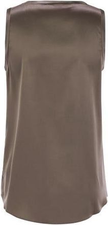 Brunello Cucinelli Silk Scoop-Neck Tank Top - Taupe