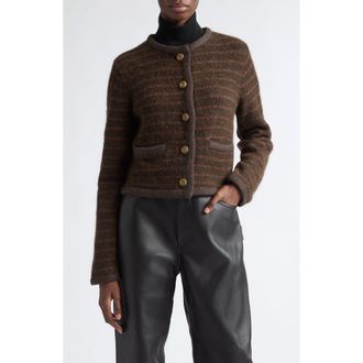 Altuzarra Mack Striped Alpaca Blend Jacket in Fudge at Nordstrom, Size X-Small