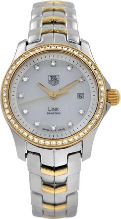 Tag Heuer Pre-owned Tag Heuer Link Diamond White Mother of Pearl Dial Ladies Watch WJF1354.BB0581