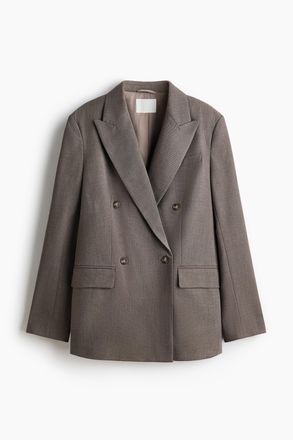 H&M Zweireihiger Blazer - Dunkles Graubraun