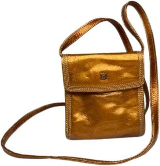 Loewe Pre-owned Madrid Vintage Patent Leather Shoulder Bag - Dames - Vintage Schoudertas - Bruin - ONE Size - Leer - Vintage