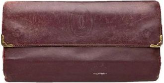 Cartier Pre-owned Vintage Wallet - Dames - Vintage Accessoires - Rood - ONE Size - Leer - Vintage