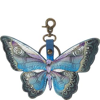Anuschka Genuine Leather Hand Painted Key Chain/ Key Fob | Earth Song