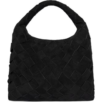 Mani&egrave;re De Voir Aubin Suede Woven Hobo Bag in Black at Nordstrom