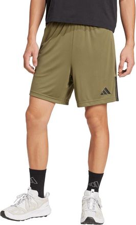 adidas Sereno 3-Stripes Shorts in Olive Strata/Black at Nordstrom Rack, Size Medium
