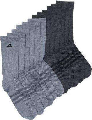 adidas Superlite 3.0 6-Pack Crew Socks in Onix Grey/Black at Nordstrom Rack, Size Large