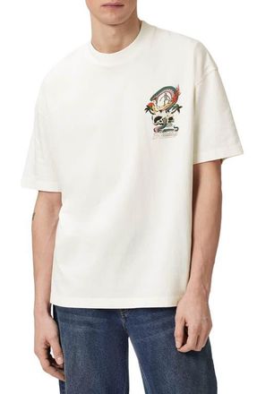 AllSaints Snakepit Crewneck Graphic T-shirt in Chalk White at Nordstrom, Size Xx-Large