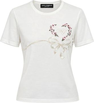 Dolce & Gabbana T-shirt in seta - - Tops - Donna - Bianco - M