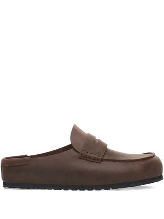 Birkenstock Naples muiltjes met penny slot - Bruin