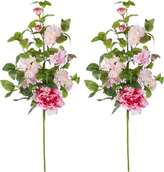 Glitzhome Set of 2 Pink Hydrangea, Peony & Cherry Floral Picks at Nordstrom, Size Medium