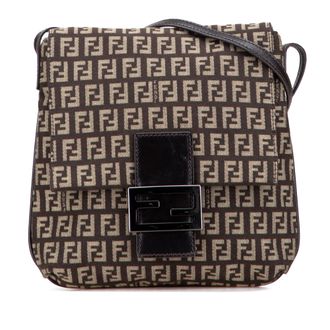 Fendi Baguette Ff Canvas Schoudertas