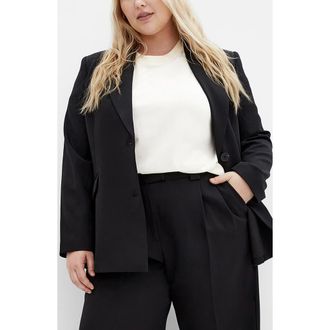 City Chic Yazmin Stretch Blazer in Black at Nordstrom, Size 12W