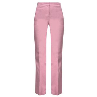 Pinko Pinko, Broeken, Dames, Roze, S, Linnen, Hulka Wide Broeken