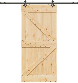 vidaXL Vidaxl - Puerta Corredera Con Herrajes Madera Maciza De Pino 80x210 Cm