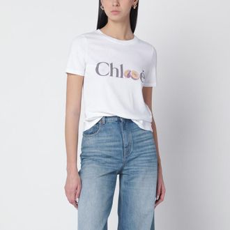 Chlo&eacute; White T-shirt with logo print