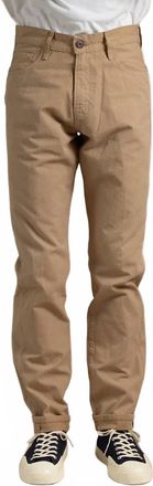 C.O.F. STUDIO Relaxed Canvas 5 Pocket Pants In Beige
