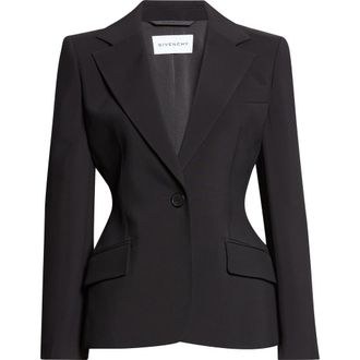 Givenchy Crepe Cady Blazer in Black at Nordstrom, Size 4 Us