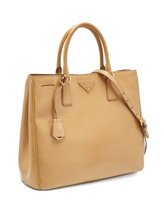 Prada Gardener patent leather tote bag - women - Patent Leather/Leather - One Size - Brown