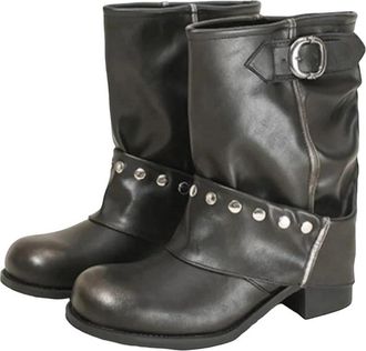 Generic Womens Leather Pointed Toe Platform High Heel Knee High Boots