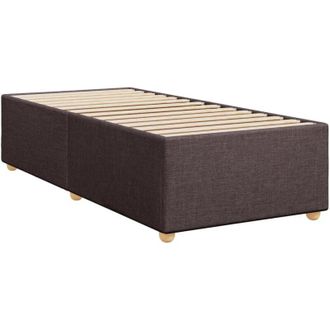 vidaXL Estructura De Cama Sin Colch&oacute;n Tela Marr&oacute;n Oscuro 90x190 Cm Vidaxl