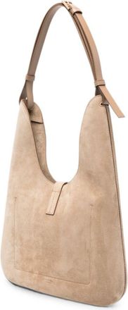 Tom Ford Suede T-Clasp Shoulder Bag - Beige