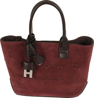Hogan Address Mini Suede Tote Bag