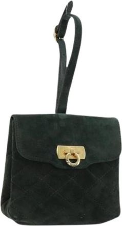 Ferragamo Pre-owned Mini Hand Bag - Dames - Vintage Mini Tas - Groen - ONE Size - Su&egrave;de - Vintage