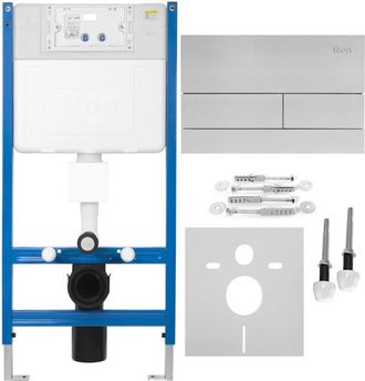 Rea Estructura Anclaje Wc Rea T Brush Steel + Bot&oacute;n Para El Sistema De Instalaci&oacute;n Previa Al Wc T