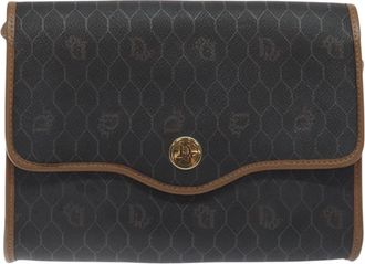 Dior Honeycomb Black Canvas Shoulder Bag (Pre-Owned)