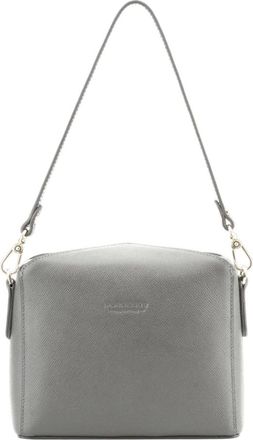 Pourchet Tassen, Dames, Grijs, ONE Size, Grijze leren schoudertas