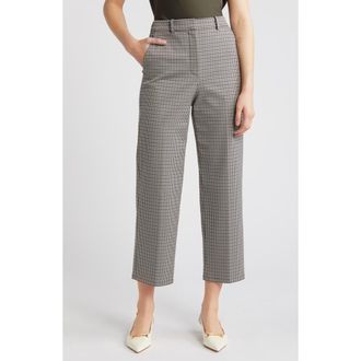 Theory Houndstooth High Waist Straight Leg Pants in Navy Multi at Nordstrom Rack, Size 12