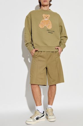 Palm Angels Sweatshirt With A Distinctive Teddy Bear Motif, Mens, Green
