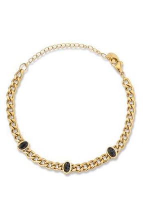 Glaze Jewelry Stone Station Curb Chain Bracelet in Gold at Nordstrom Rack