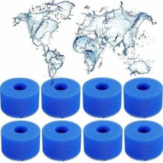 OEM Paquete De 8 Filtros De Espuma Tipo S1 De Ahlsen, Para Spa Intex S1, Reutilizables, Para Piscinas Tipo S1, Para Piscinas, Acuarios Y Spas