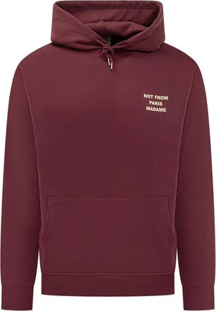 Drôle de Monsieur Hoodie met slogan-print - Rood
