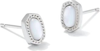 Kendra Scott Womens Mini Ellie Stud Earrings In Ivory Mother Of Pearl