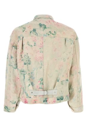 Junya Watanabe Mens Embroidered Canvas Jacket Bgegrnpnk Exterior: Rayonne Linen Giubbini