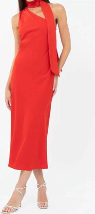 Adelyn Rae Womens Saffron Halter Midi Dress In Red