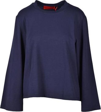 Wild Cashmere Navy Blue Cotton and Elastane T-shirt