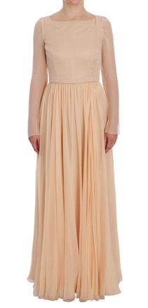 Dolce & Gabbana Dolce Gabbana Maxi Jurk Beige Geplooid