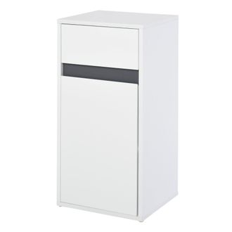 HOMCOM MDF Tri-Compartment Bathroom Storage Cabinet White | TJ Hughes