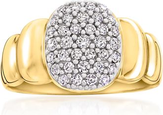 Ross-Simons Lab-Grown Diamond Puffy Cluster Ring in 18kt Gold Over Sterling