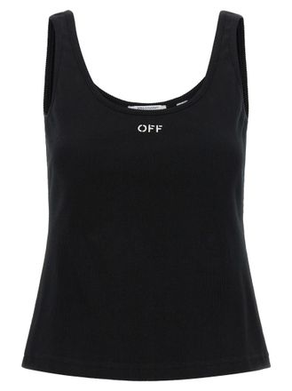 Off-white Black Scoop Neck Top
