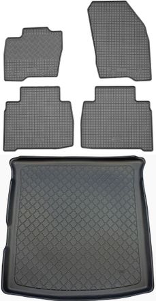 OEM Ford S-max Ii Van (5 Puertas) Desde 09.2015 Set - Alfombrillas De Goma Para Coche + Alfombrilla Para Maletero