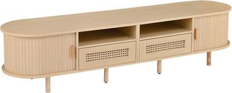 Urban Meuble Mueble de TV de madera clara con puertas correderas