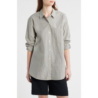 Rails Elsa Stripe Button-Up Shirt in Noir Stripe at Nordstrom, Size Xx-Large