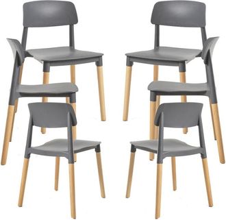 Regalos Miguel Regalos Miguel - Packs Sillas Comedor - Pack 6 Sillas Estin - Gris Oscuro