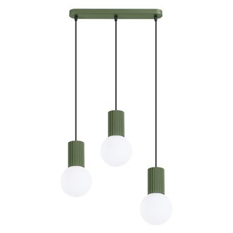 Sollux Lighting L&aacute;mpara colgantes verde oliva aluminio/vidrio alt. 120 cm