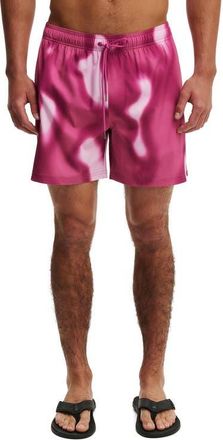Cotton On Mens Stretch Swim Short in Pink Plasma Blur at Nordstrom, Size Medium